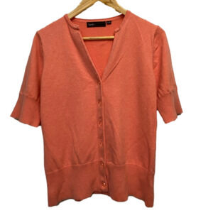 KERSH short sleeve cotton blend Pink cardigan size XL